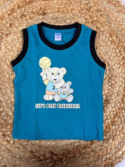 Baby Vest –  Blue Teddy