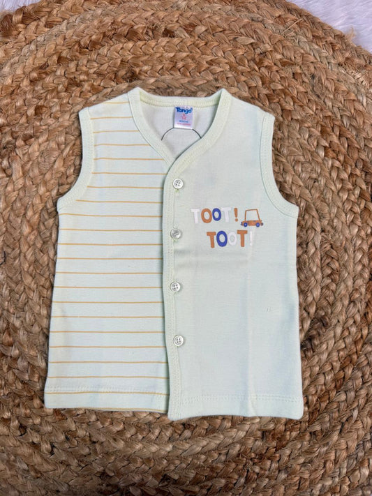Baby Vest - Green Lines