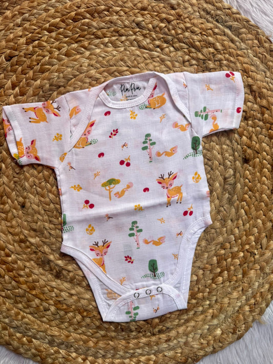 Baby Muslin Romper - Deers