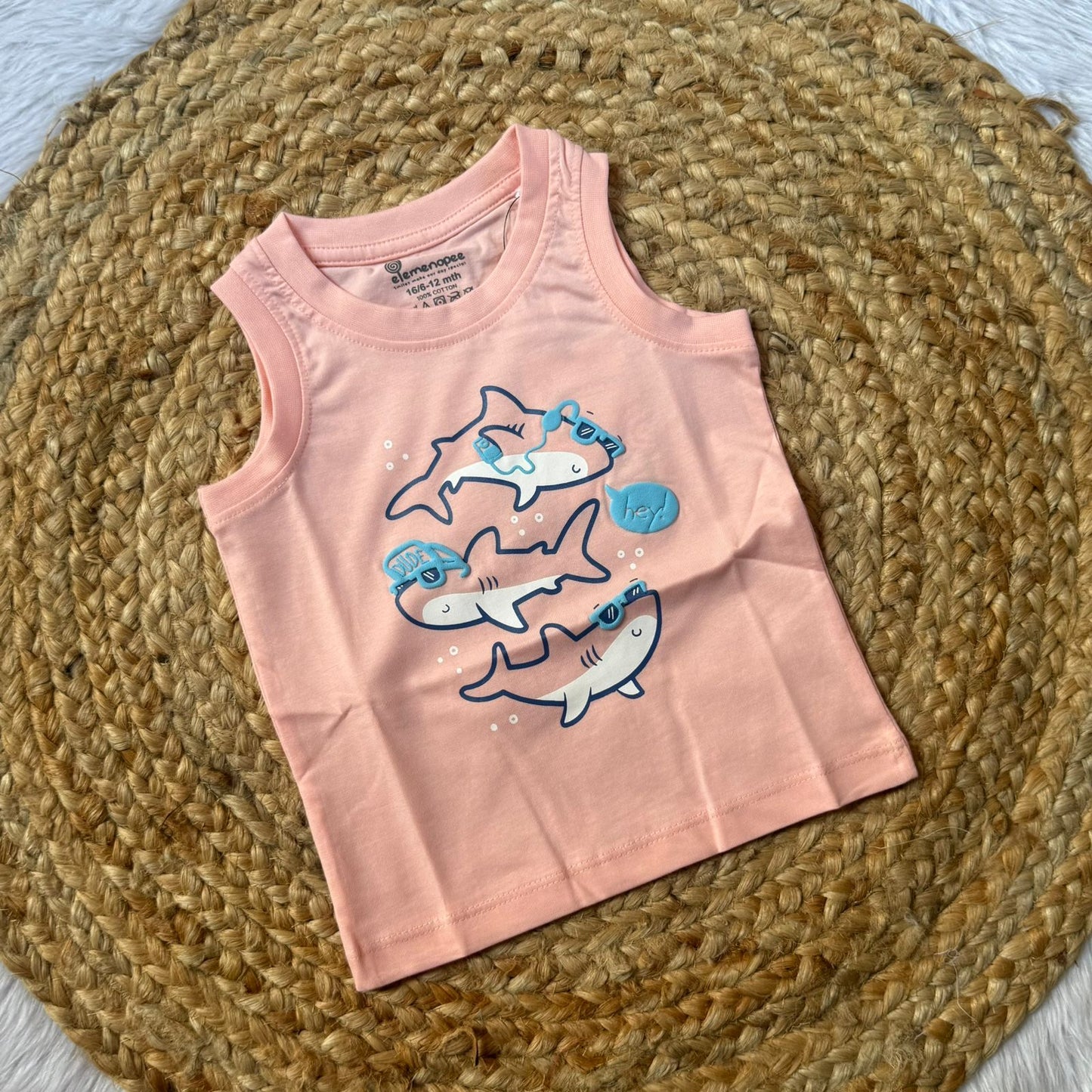 Baby Vest – Babypink Dolphin