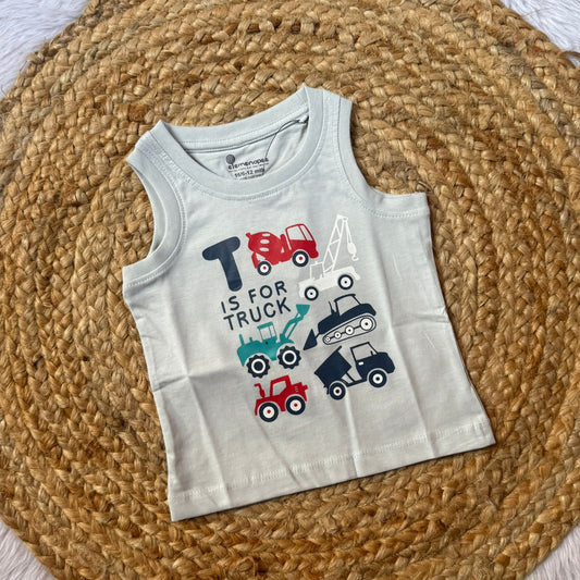 Baby Vest –  Grey Truck