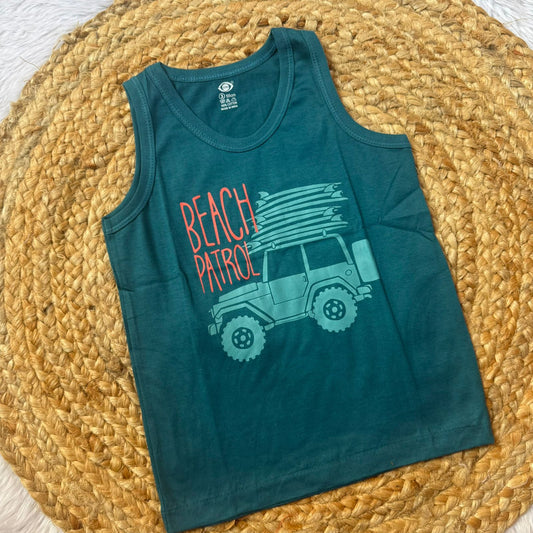 Boy Vest –  Peacock Green