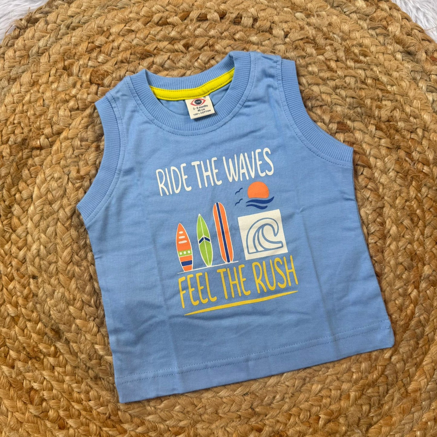Baby Vest – Blue Waves