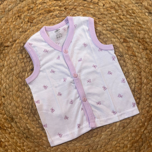 Knitted Baby Jabla Sleeveless  - Purple Teddy