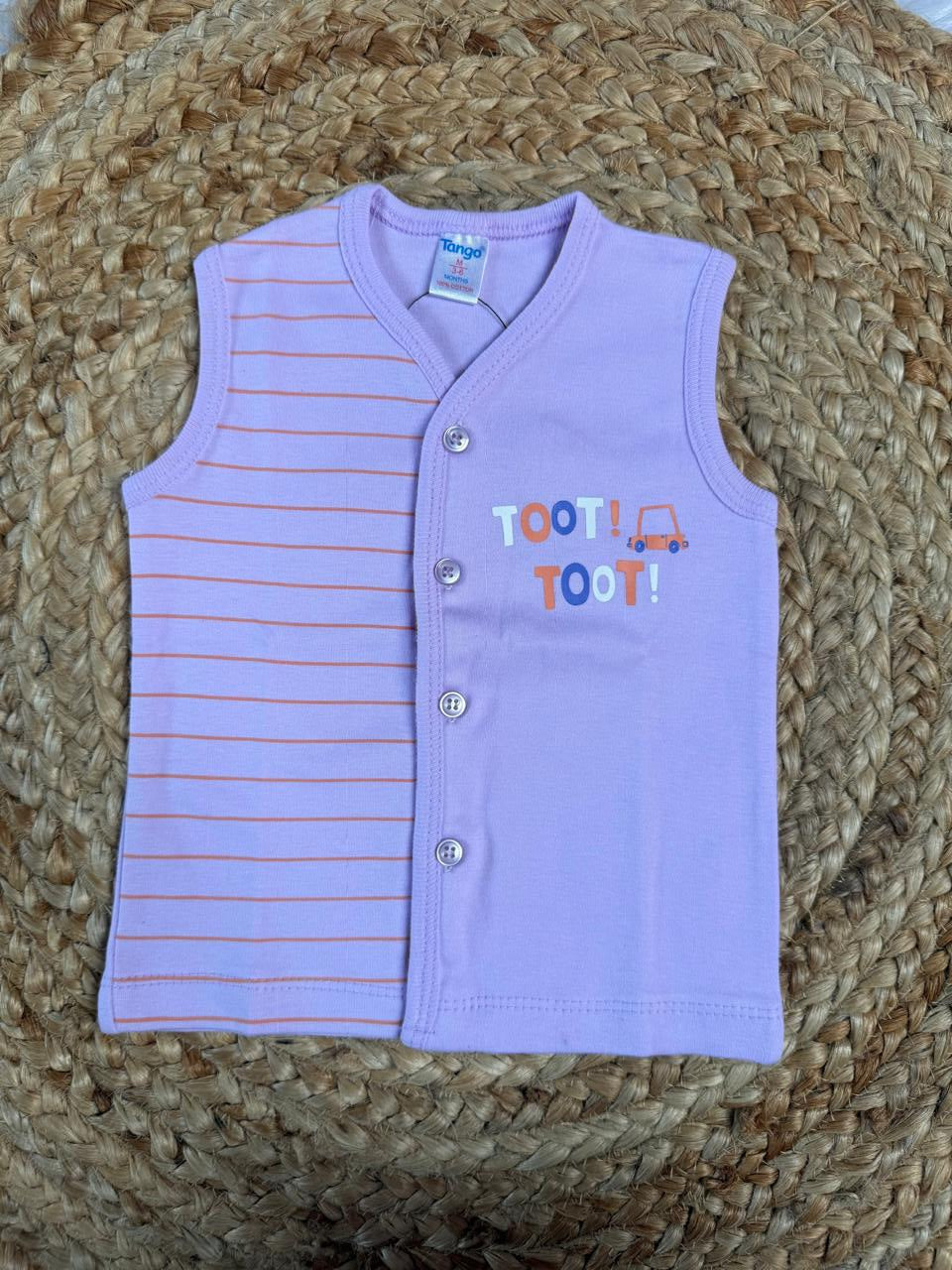 Baby Vest - Purple  Lines