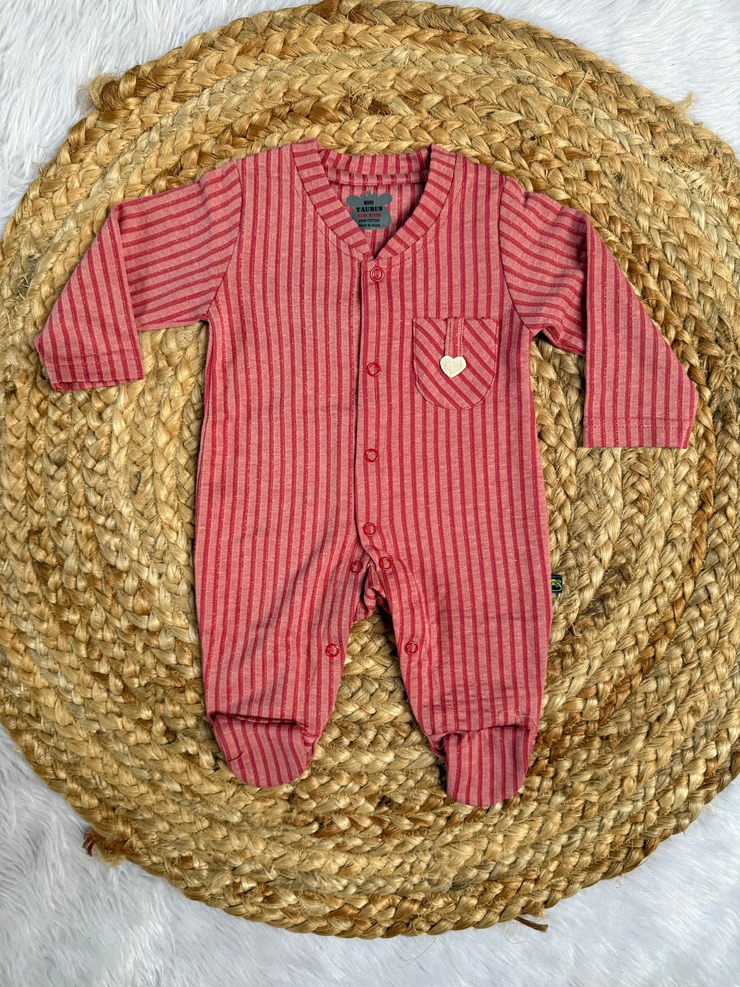 Sleepsuit - Red lines