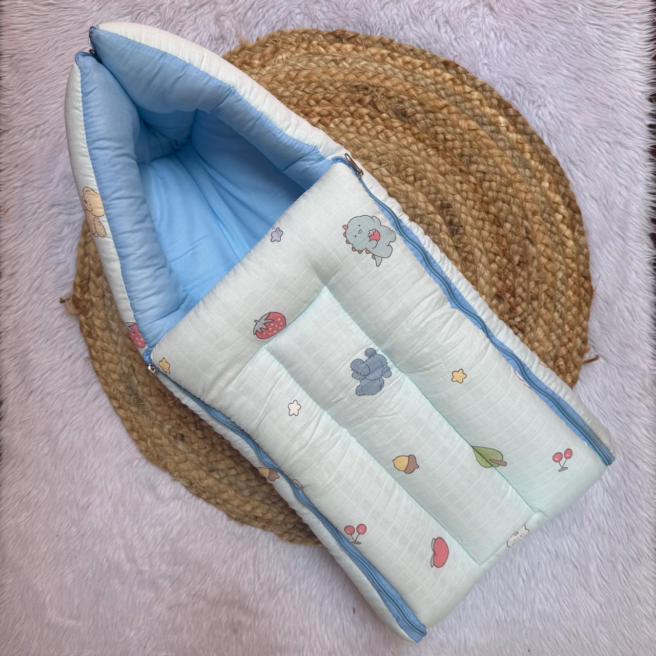 Muslin Baby Carry Bed - Blue