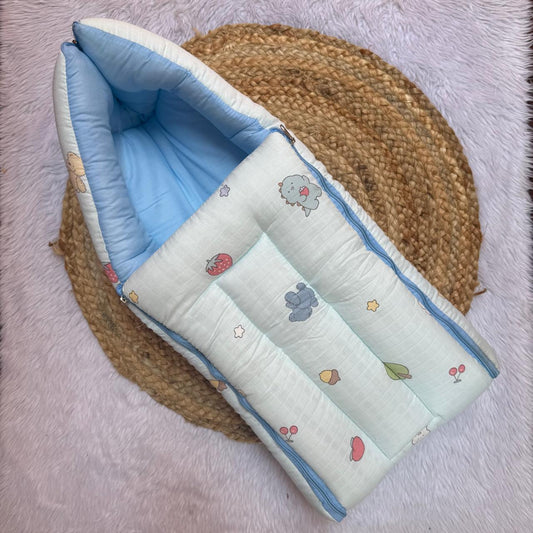 Muslin Baby Carry Bed - Blue