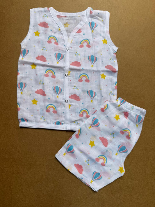 Muslin Jabla and Shorts Set  - Parachute