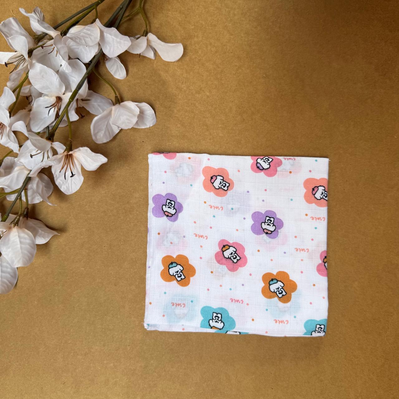 Muslin Small Baby Bath towel - Cute