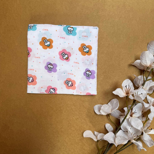 Muslin Small Baby Bath towel - Cute