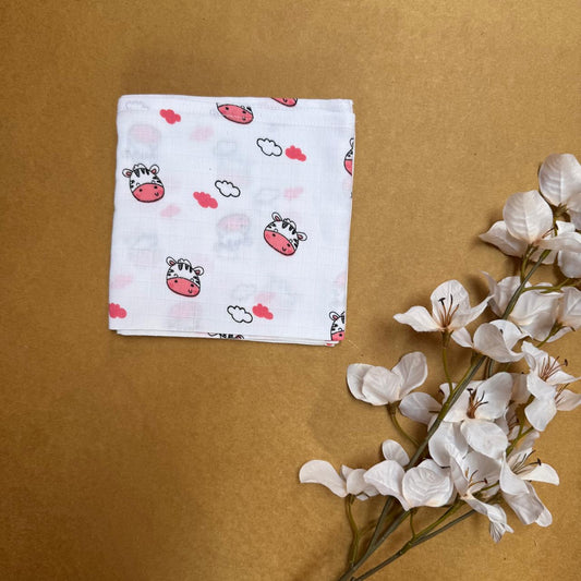 Muslin Small Baby Bath towel - Cow Face