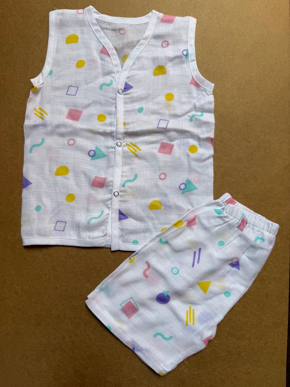 Muslin Jabla and Shorts Set  - Triangle
