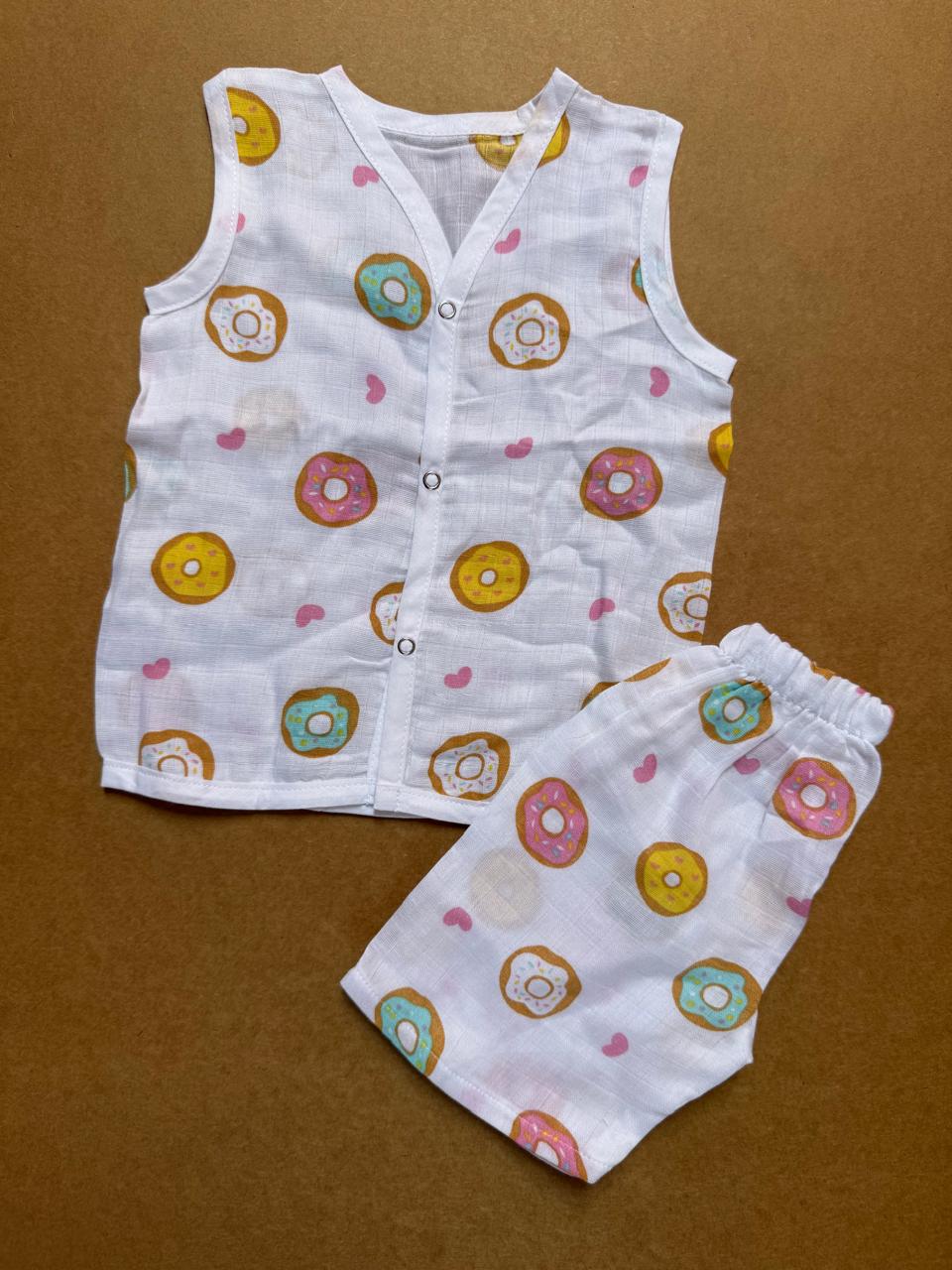 Muslin Jabla and Shorts Set  - Donuts