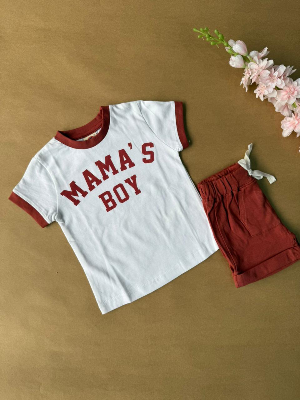 Baby Boy Sets - Mama's Boy Red