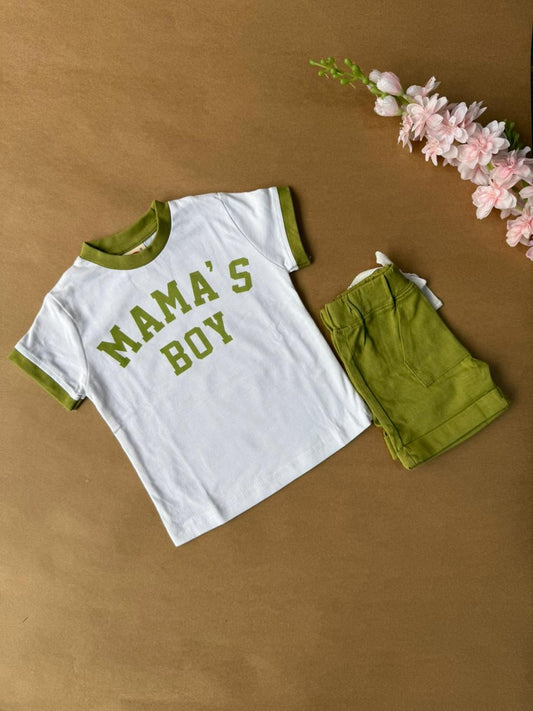 Baby Boy Sets - Mama's Boy Leaf Green