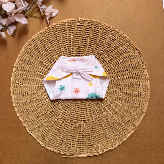 Muslin Baby Nappy - Clouds, Moon & Stars
