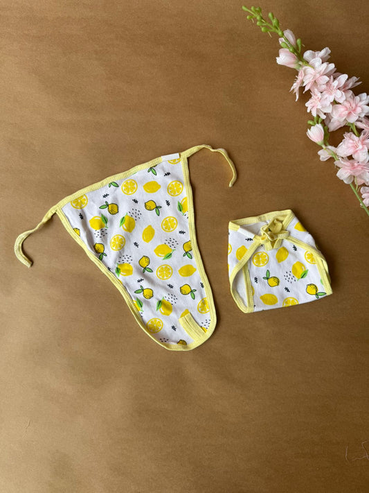 Baby knitted Nappy  - Lemon