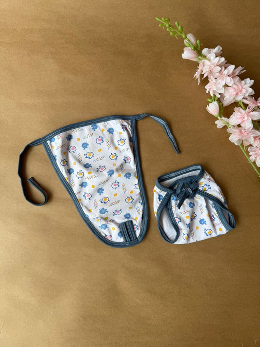 Baby knitted Nappy  - Navyblue Elephant