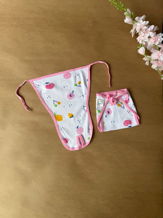 Baby knitted Nappy  - Pink Fruits