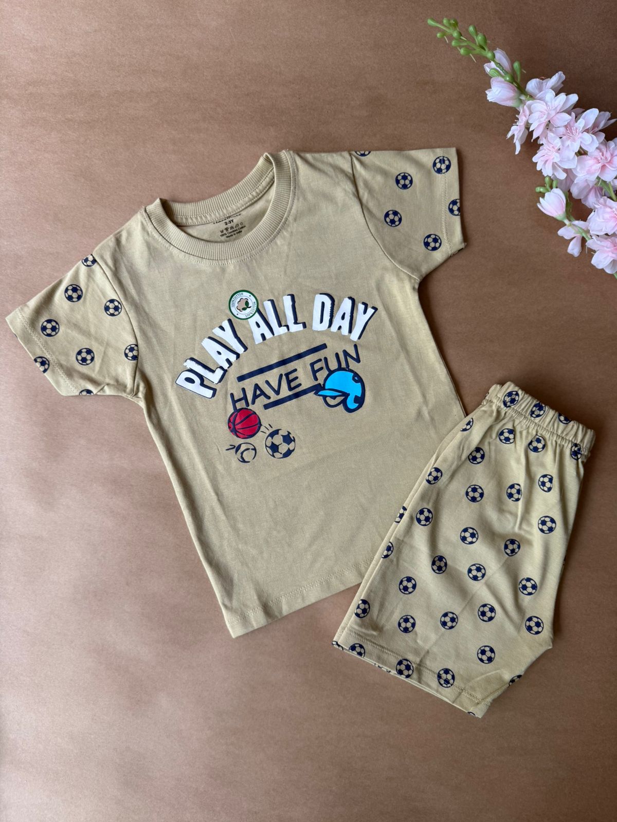 Premium Co-Ord Sets - Cream Play Ball