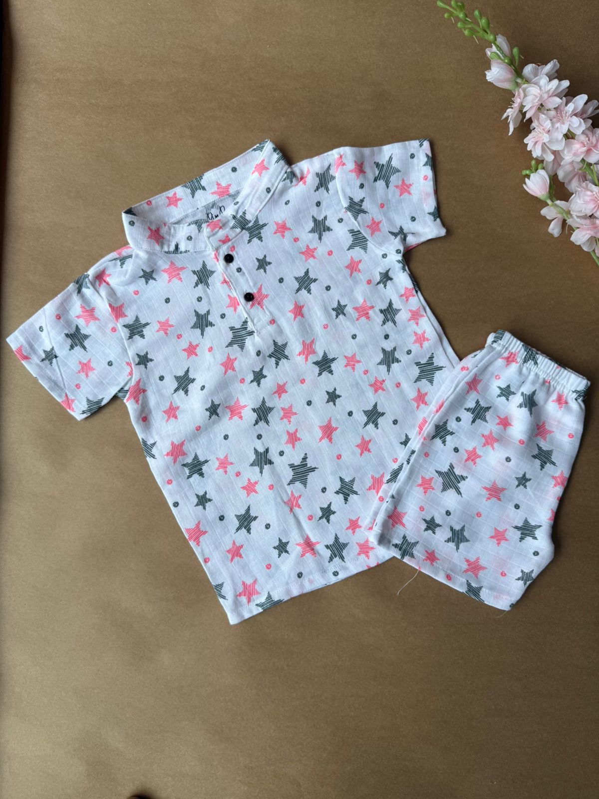 Boys Shirt and Shorts Set - Colour Stars