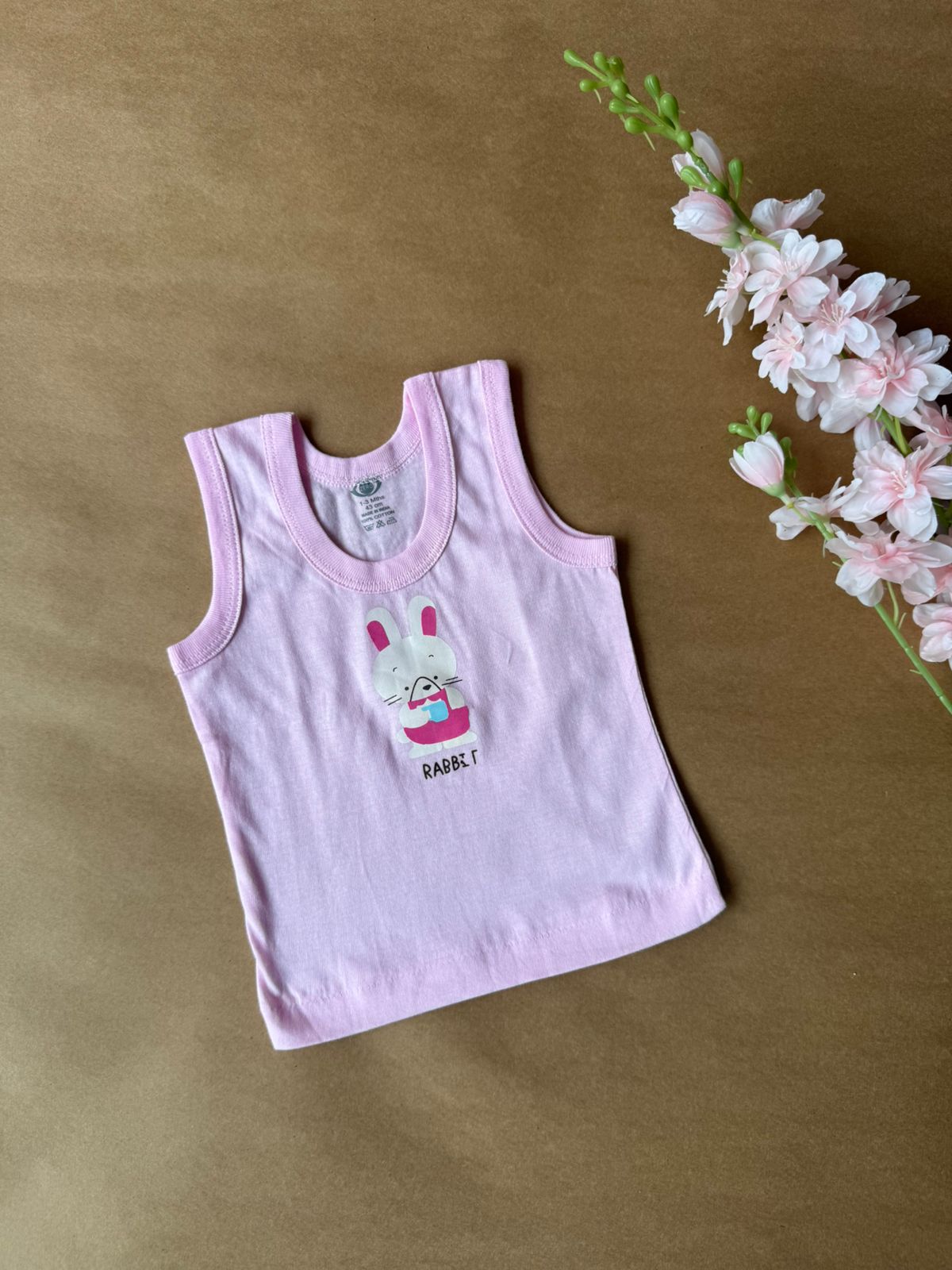 Baby Boy Vest - Pink Rabbit