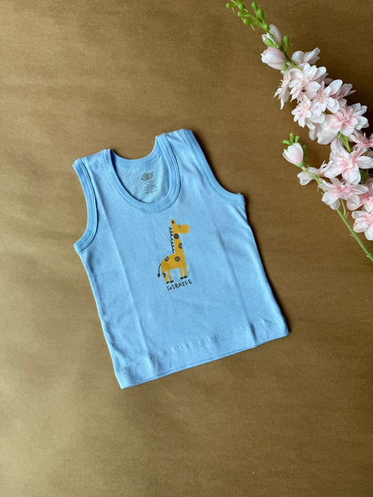 Baby Boy Vest - Blue Giraffe