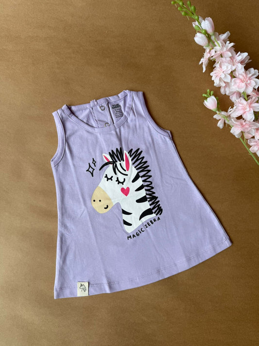 Premium Baby A-Line Frocks - Purple Unicorn