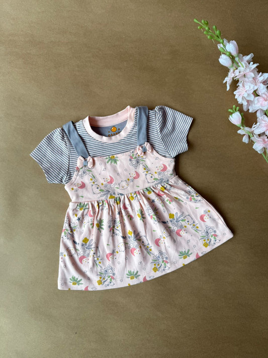 Premium Baby Knitted Frocks - Peach Pink