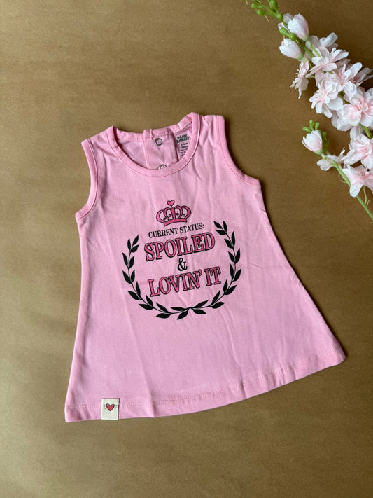 Premium Baby A-Line Frocks - Pink Crown
