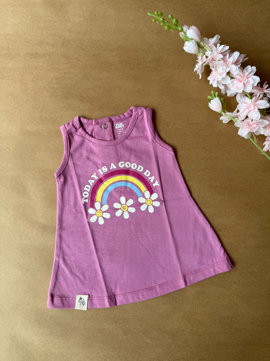 Premium Baby A-Line Frocks - Pink Rainbow