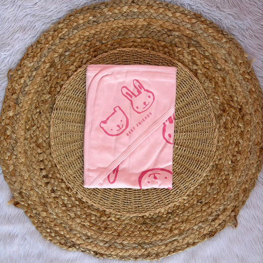 Hooded Towel - Pink Bunny Face