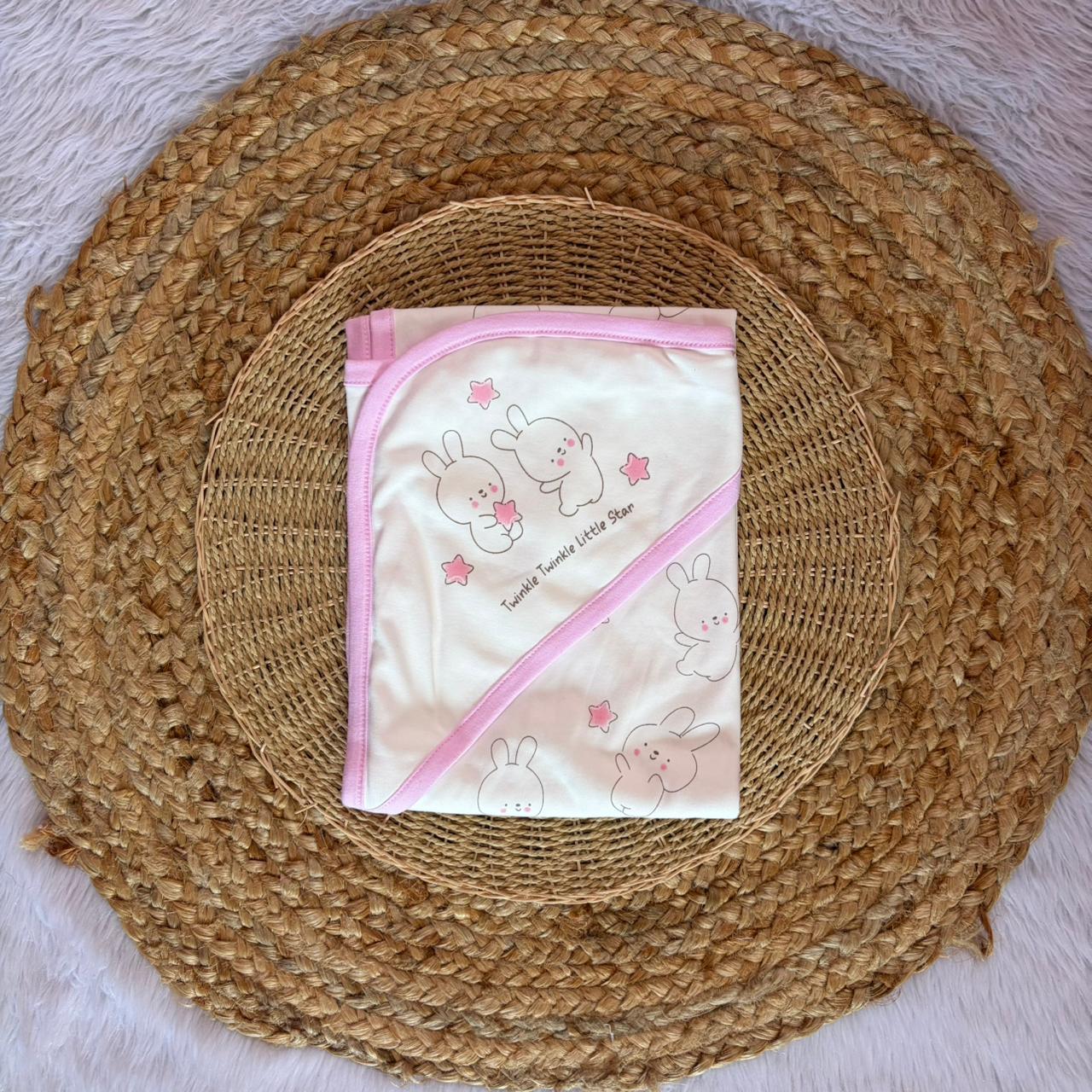 Hooded Towel - Pink Rabbit