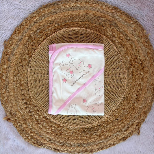Hooded Towel - Pink Rabbit