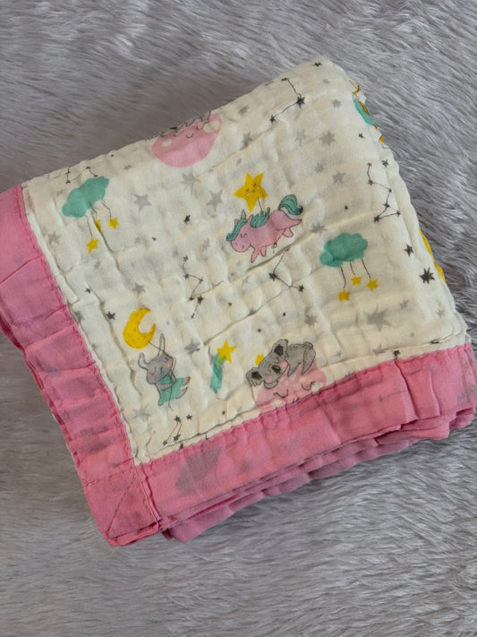Muslin Blanket 6 Layer - Moon Bear