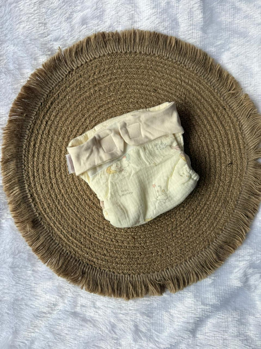Premium Multi Layer Muslin Velcro Baby Nappy - Baby Elephants