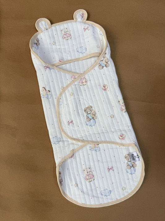 Premium Baby Swaddle  -  Brown Teddy Velcro Type