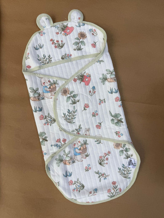 Premium Baby Swaddle  -  Leaves Velcro Type