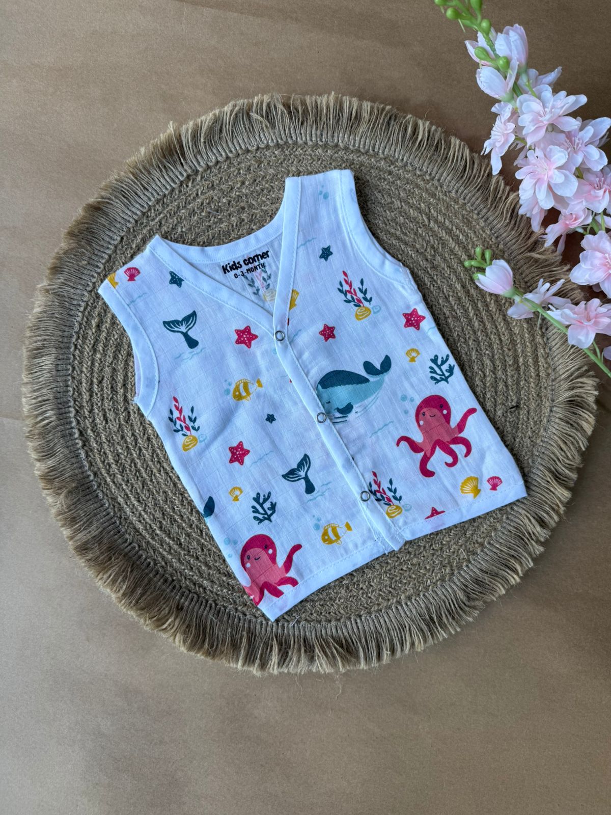 Premium Muslin Baby Jabla - Aqua Animals
