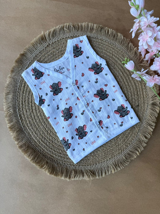 Premium Muslin Baby Jabla - Elephants