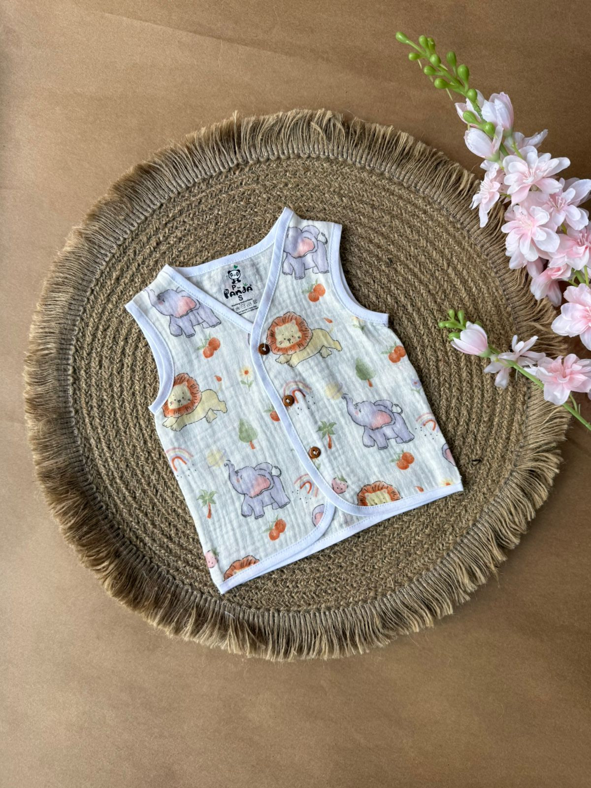 Crinkled Muslin Baby Jabla – Elephant & Lion