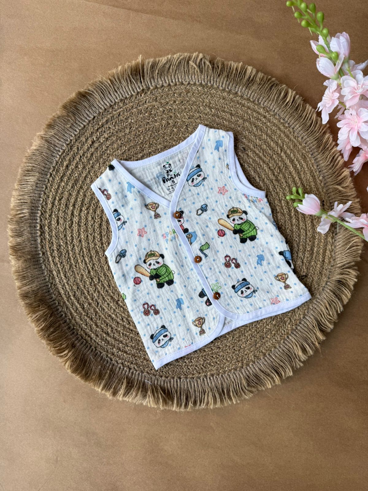Crinkled Muslin Baby Jabla – Panda With Cricket