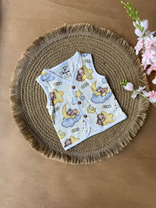 Crinkled Muslin Baby Jabla –  Yellow Moon Teddy