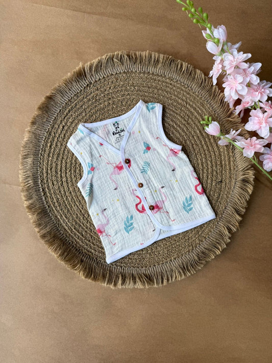 Crinkled Muslin Baby Jabla – Flamingo