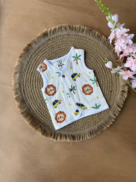 Crinkled Muslin Baby Jabla – Lion Faces