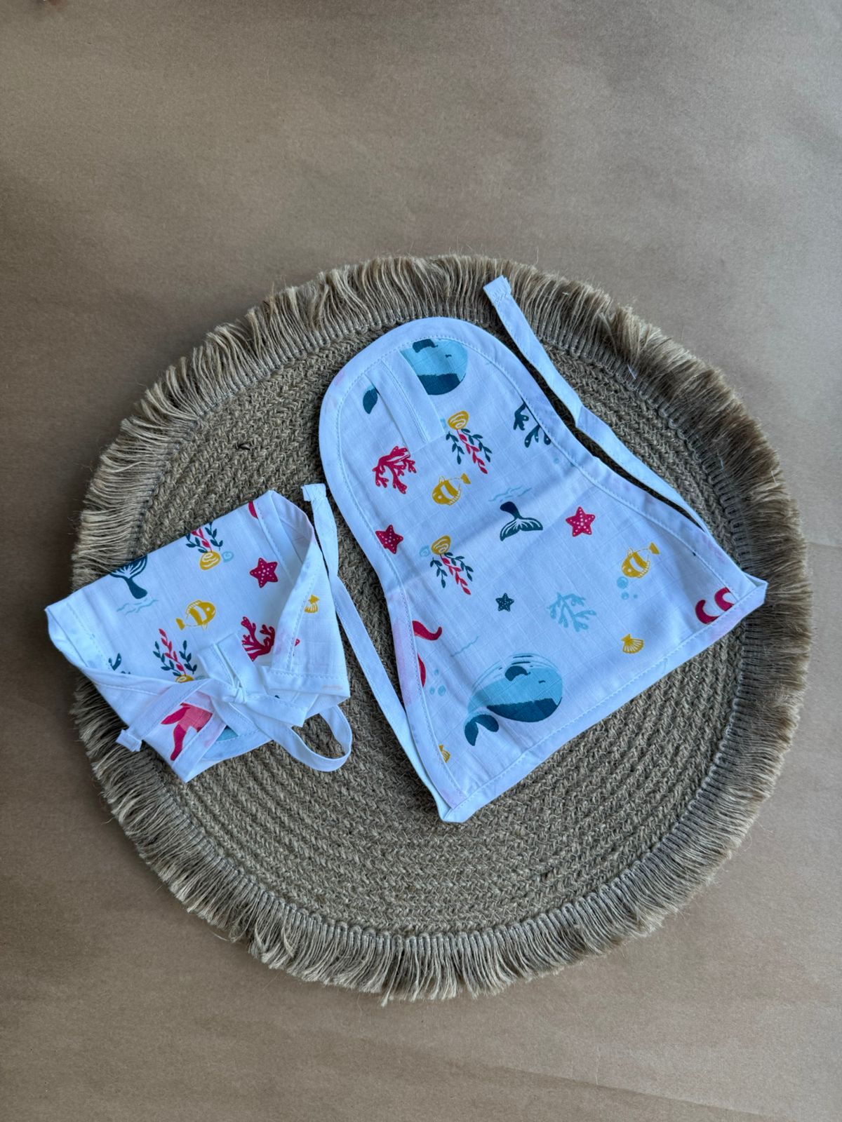 Premium Muslin Baby Nappy - Aqua Animals