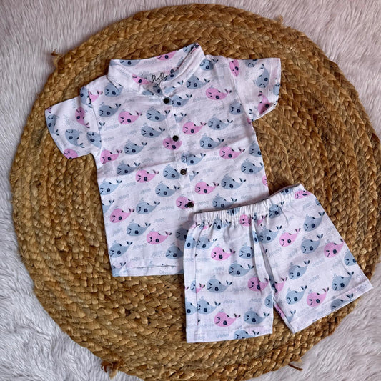 Boys Shirt and Shorts Set - Colour Fishes