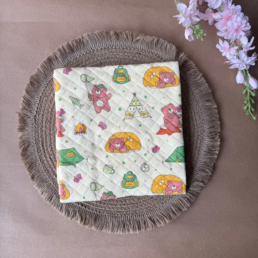 Premium Swaddle/ Wrapper/ Receiving Blanket - Pink Teddy