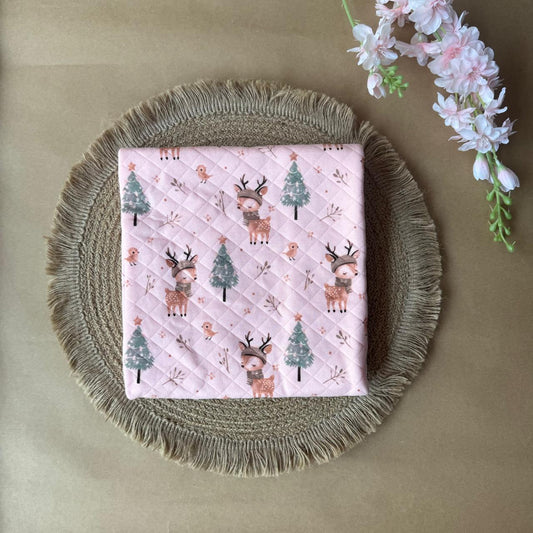 Premium Swaddle/ Wrapper/ Receiving Blanket - Pink Deer